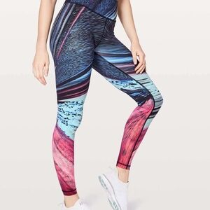 Lululemon Athletica Vibrant Pink and Blue Leggings